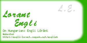 lorant engli business card